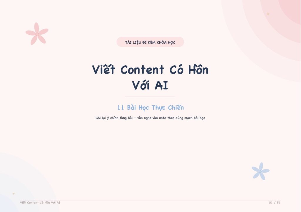 Khoá học Viết Content Có Hồn Với AI